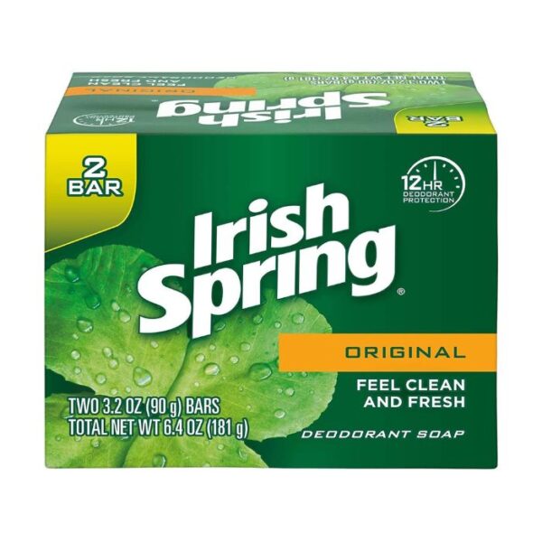 Irish Spring Original Scent Bar Soap 3.2 oz. Pack of 2